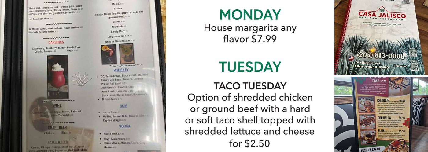 Casa Jalisco Menu