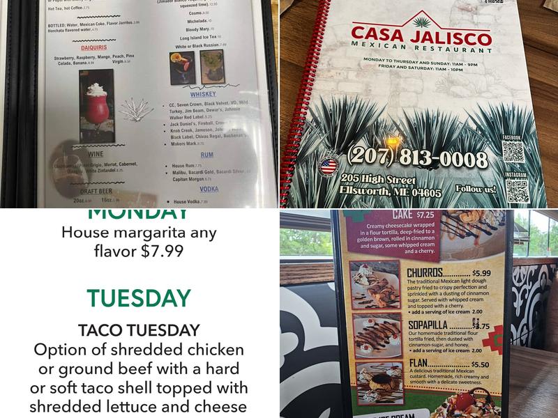 Casa Jalisco Menu
