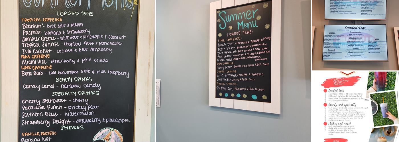 MillyVegas Nutrition & Energy Club Menu