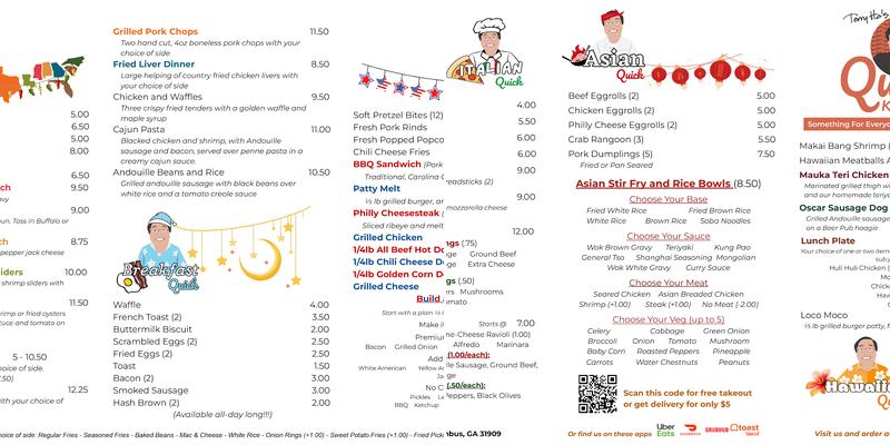 Terry Ho's Quick Kitchen Menu