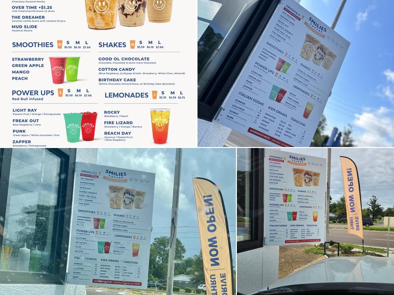 Smilies Coffee Menu