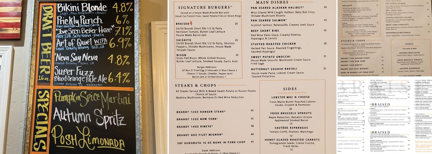 Braised Kitchen Menu