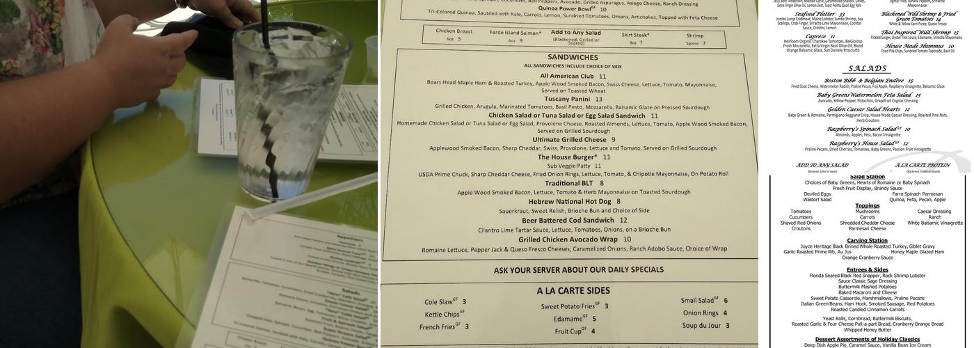 On the Green Cafe Menu