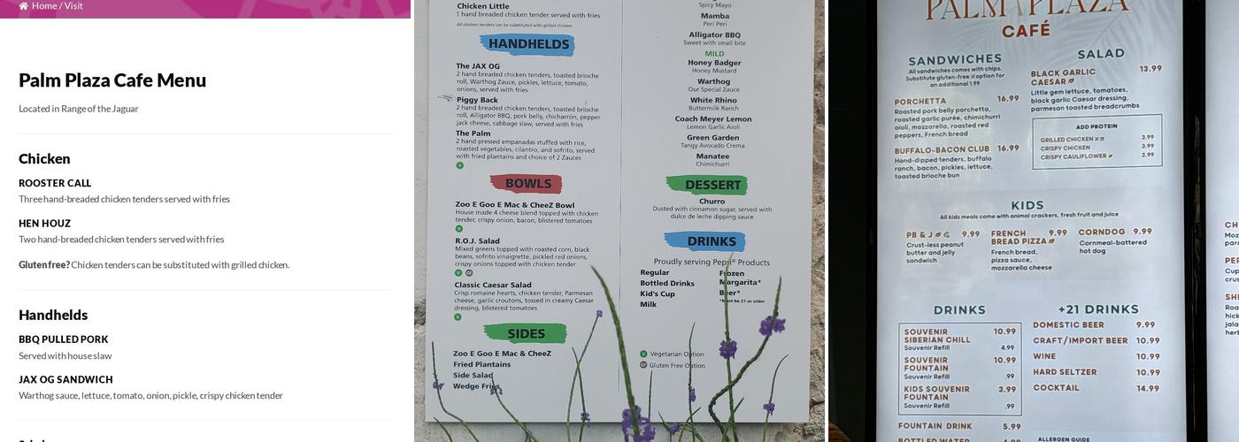 Palm Plaza Café Menu