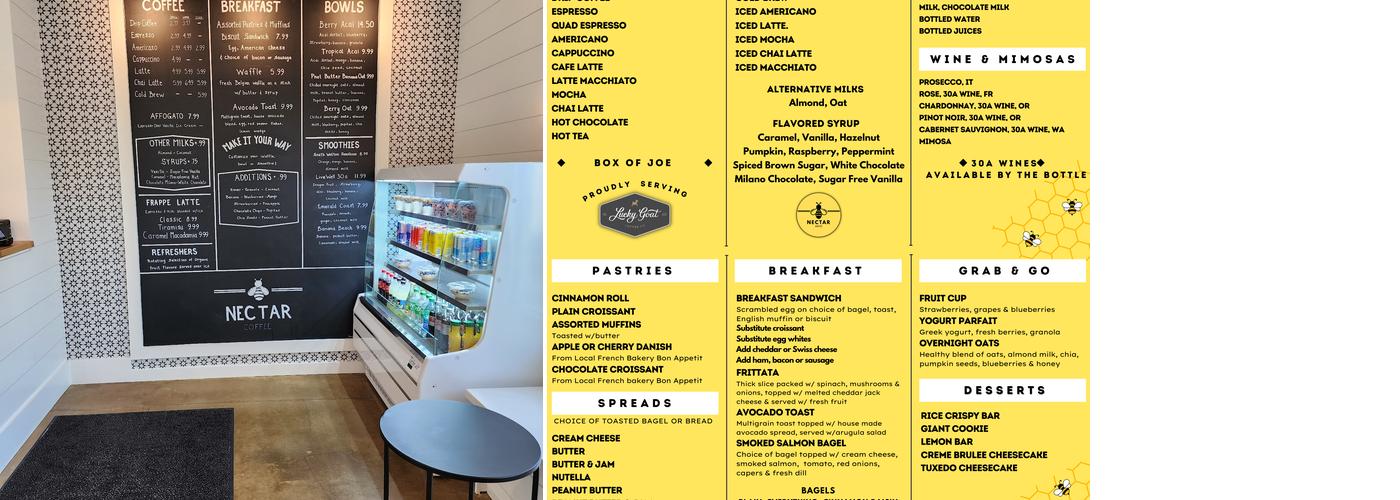 Nectar Coffee Menu