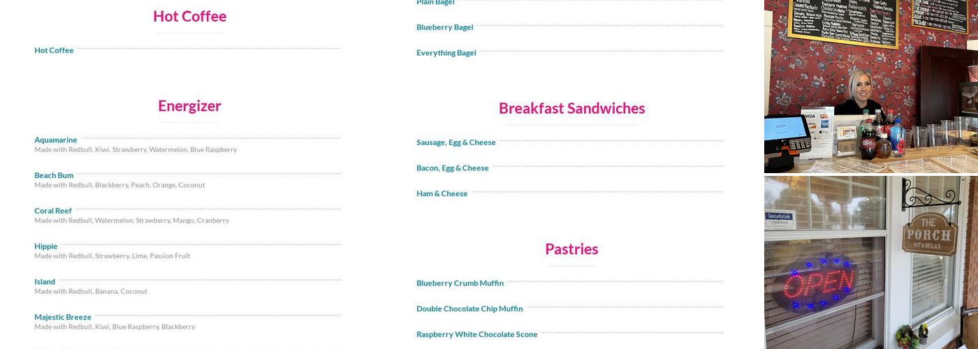 Graceful Rays Coffee Menu