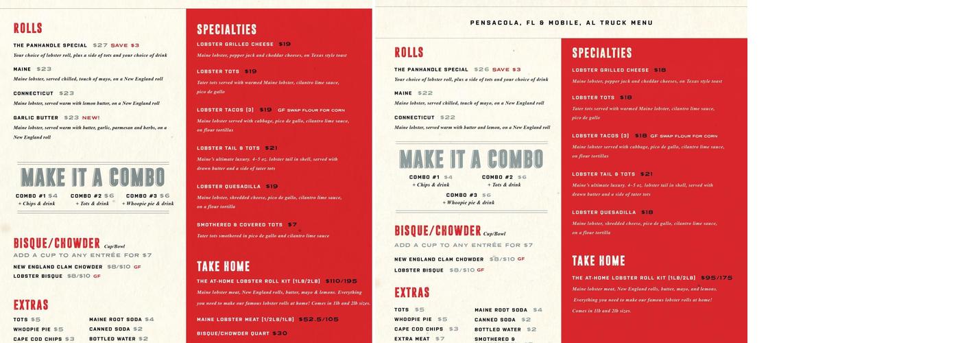 Cafeteria Menu
