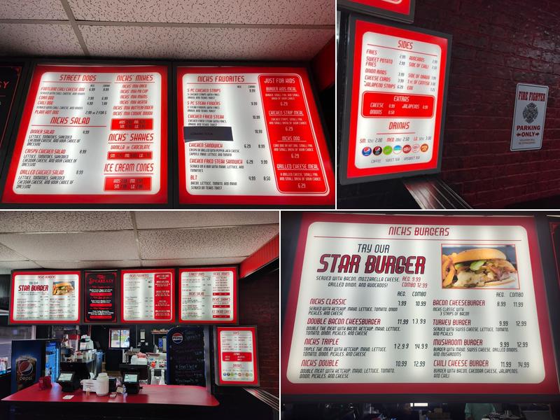 Nick’s Burger Menu