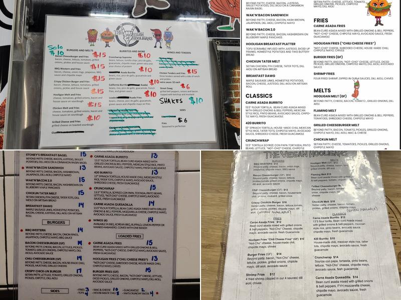 Vegan Hooligans DTLA Menu