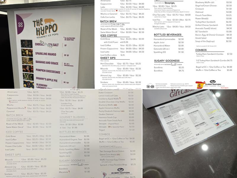 The Den Cafe' Menu