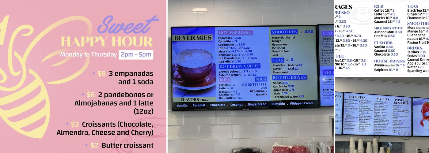 The Bakery Colombian Cafe Menu