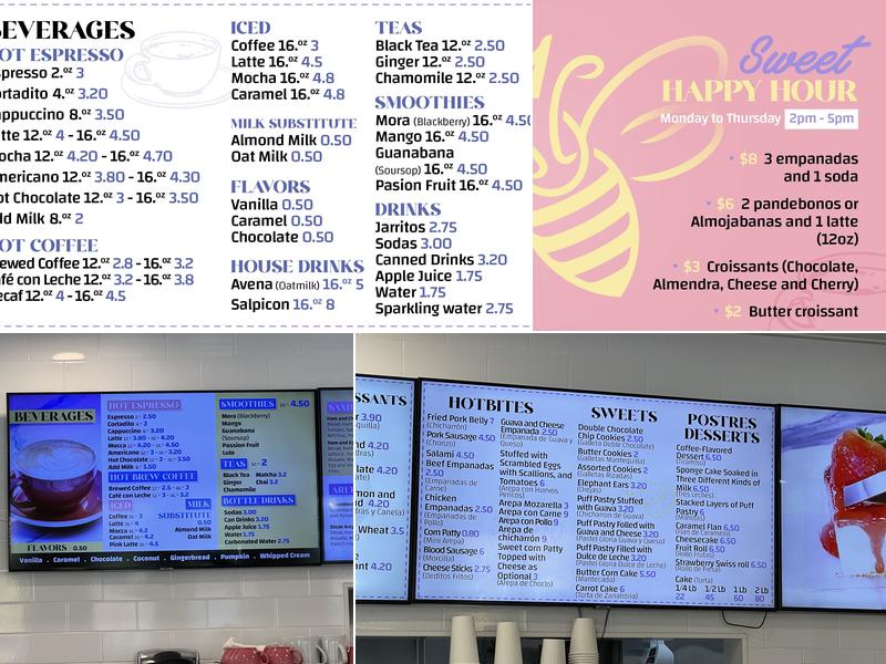 The Bakery Colombian Cafe Menu