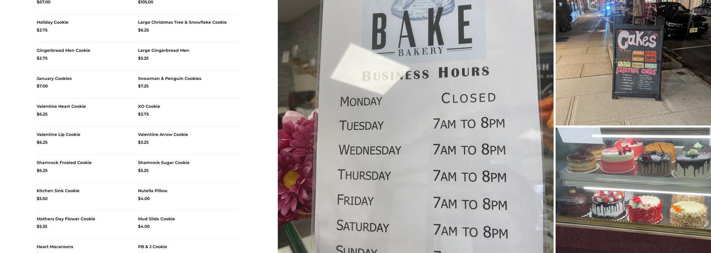 Bake Menu