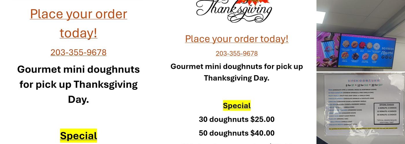 So Fresh Doughnut Co. Menu
