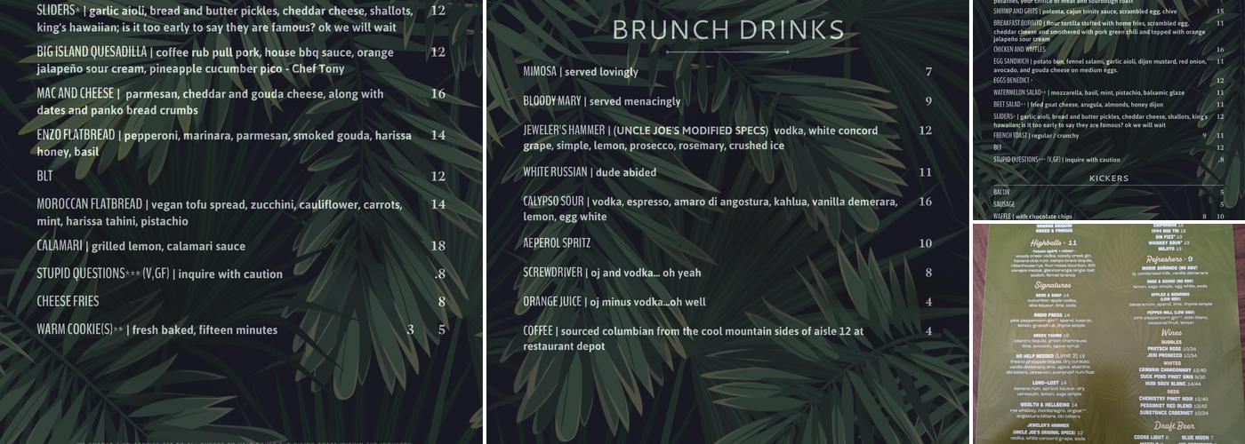 Tom’s Starlight Menu