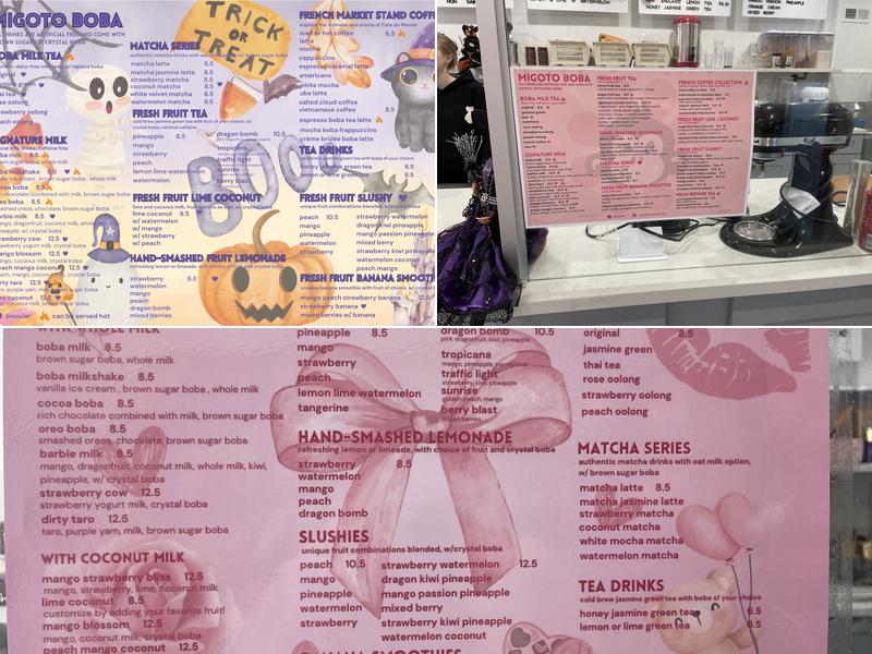 Migoto Boba Menu
