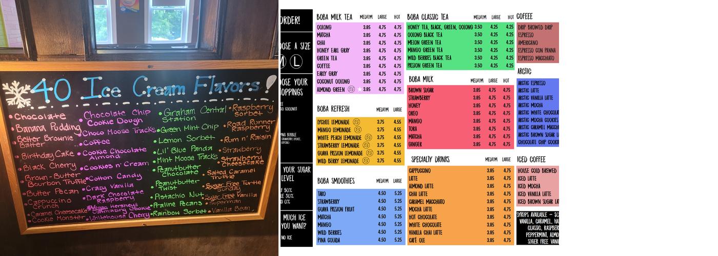 Hershey's Ice Cream Parlor Menu