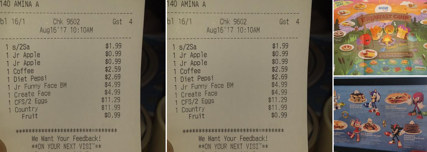 IHOP Menu