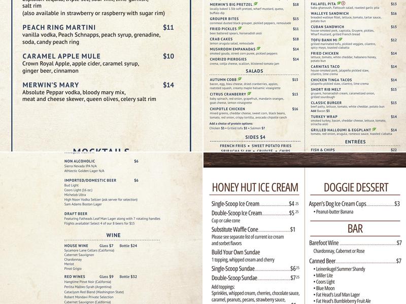 Edgewater Beach House Menu