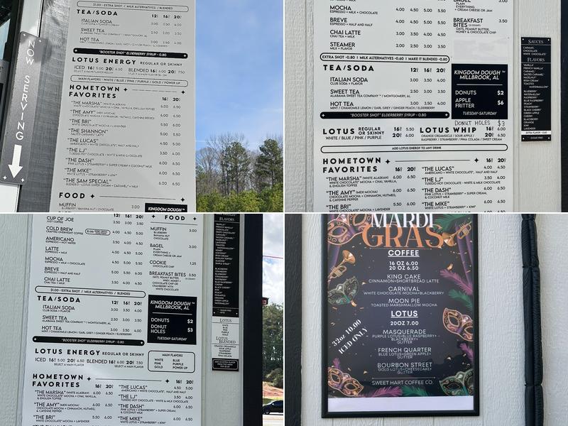 Sweet Hart Coffee Co. Menu