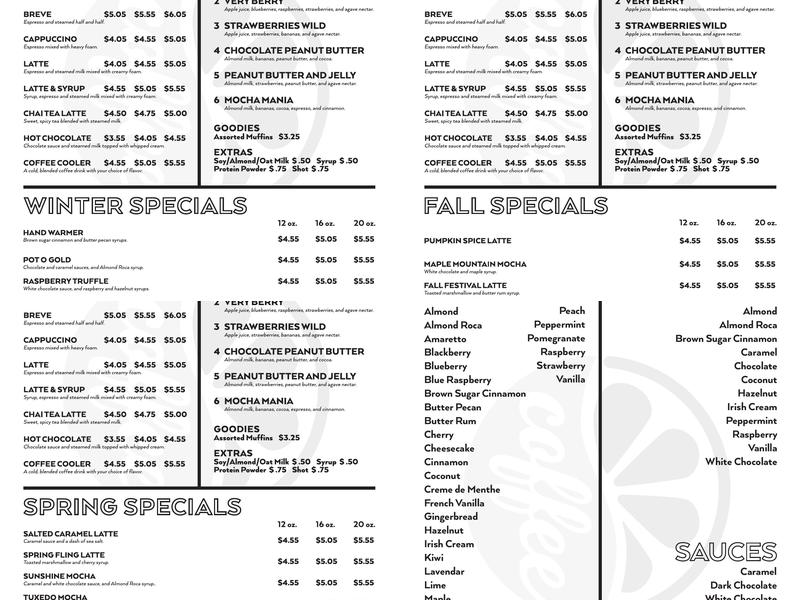 Tennessee Coffee & Smoothie Co. Menu