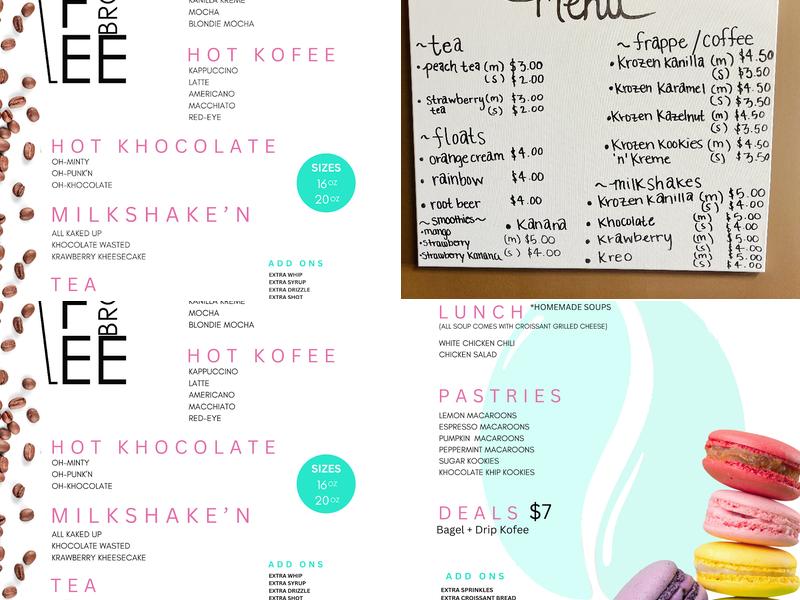 KOFEE BROZ LLC Menu