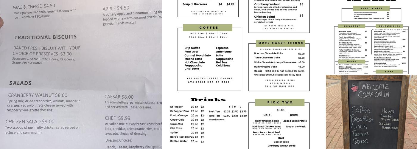 Mill House Cafe - Franklin Menu