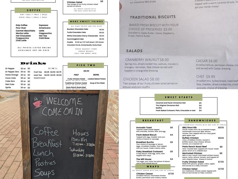 Mill House Cafe - Franklin Menu