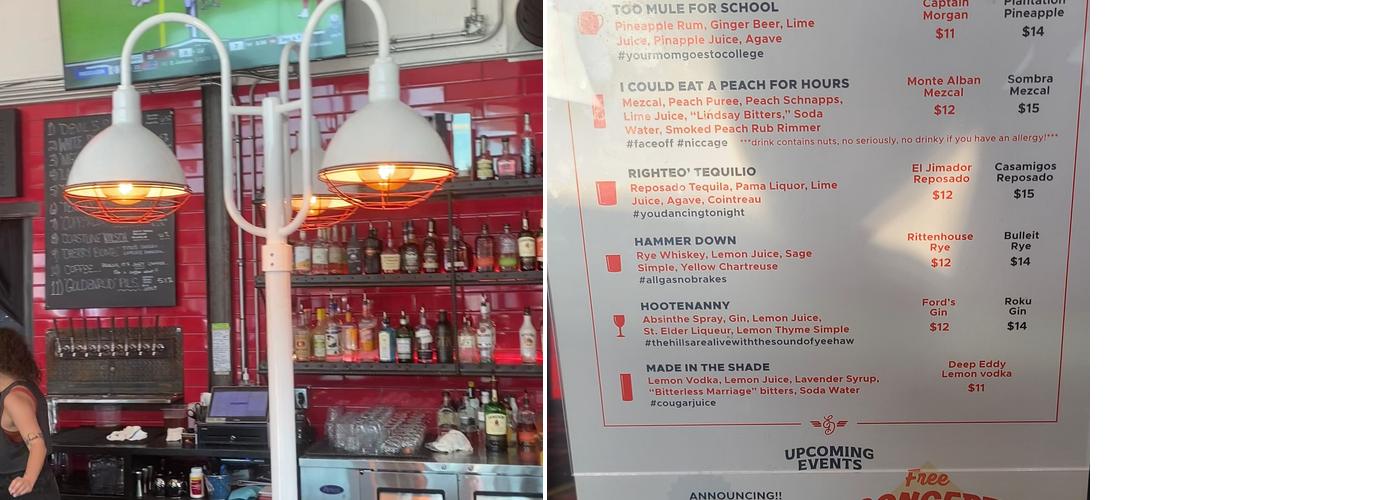 The Eagle's Dare Menu