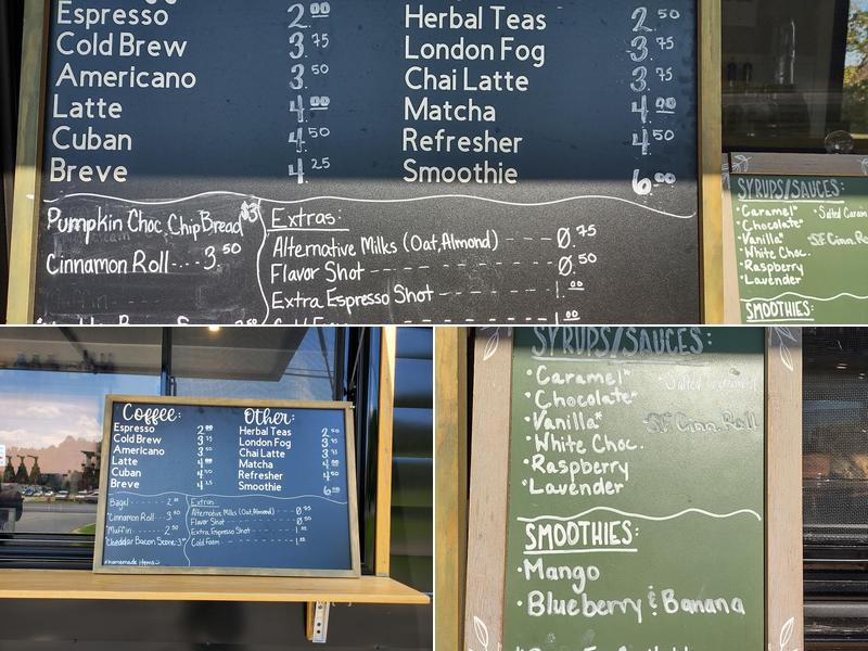 Marvelous Grace Coffee Menu