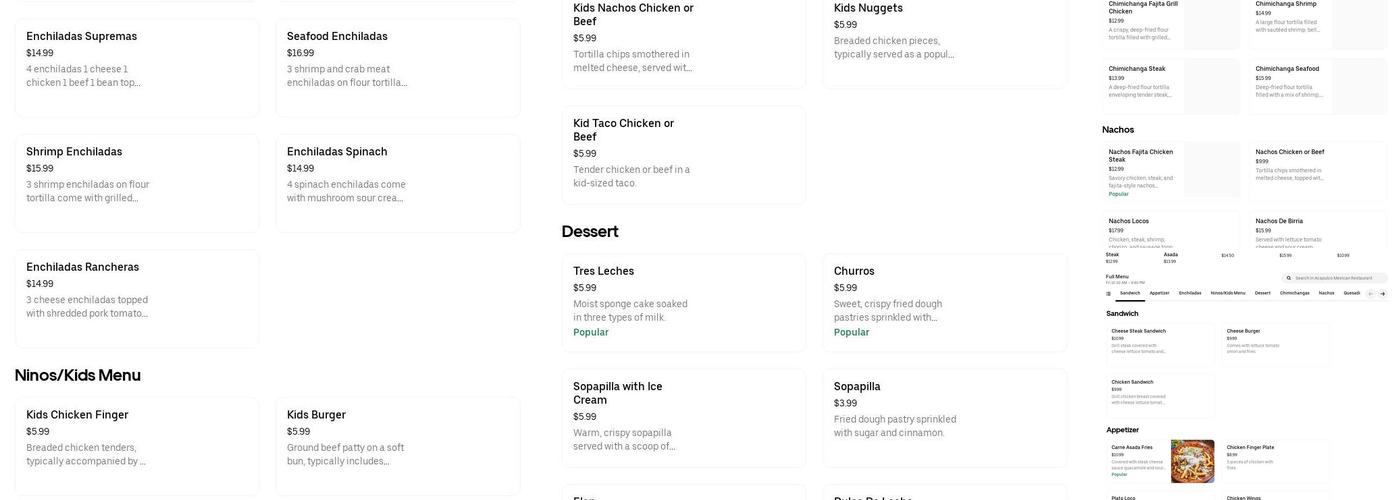 Jack's Cafe Menu