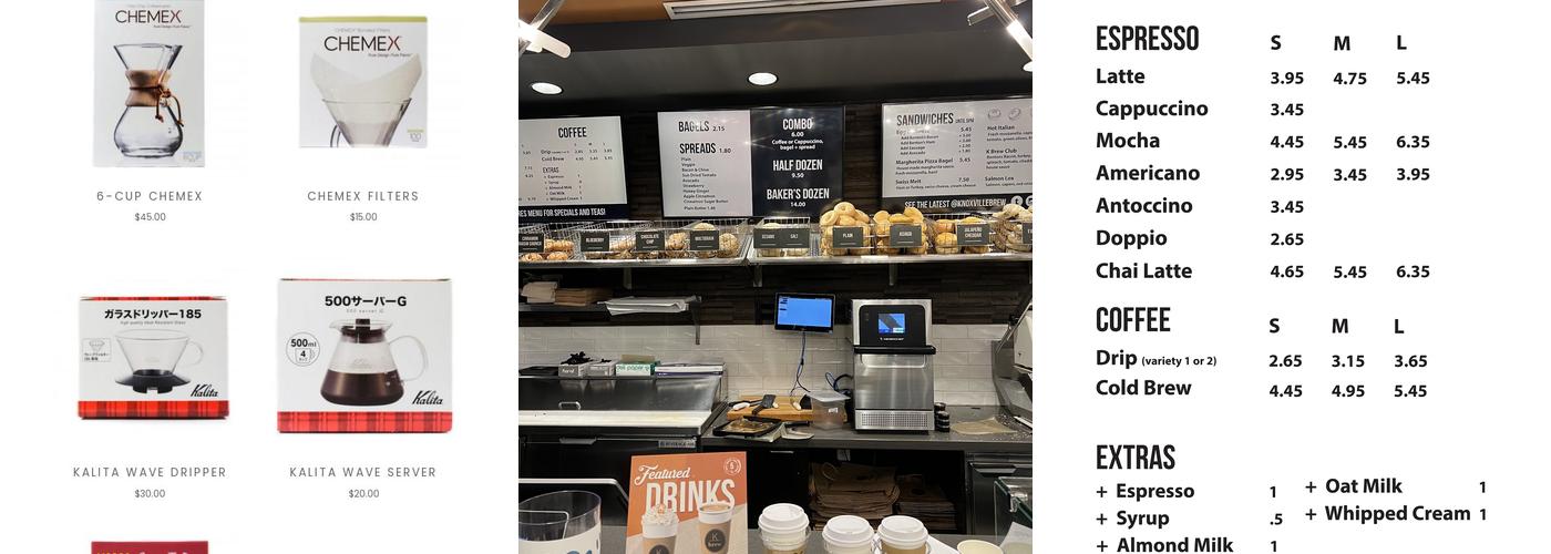 K Brew Menu