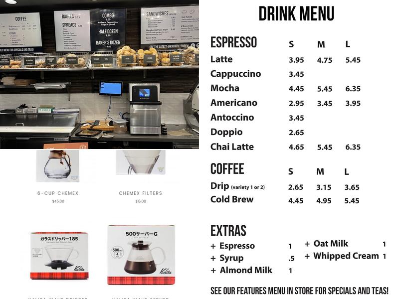 K Brew Menu