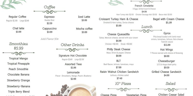 Campbell Clinic Surgery Center - Wolf River Menu