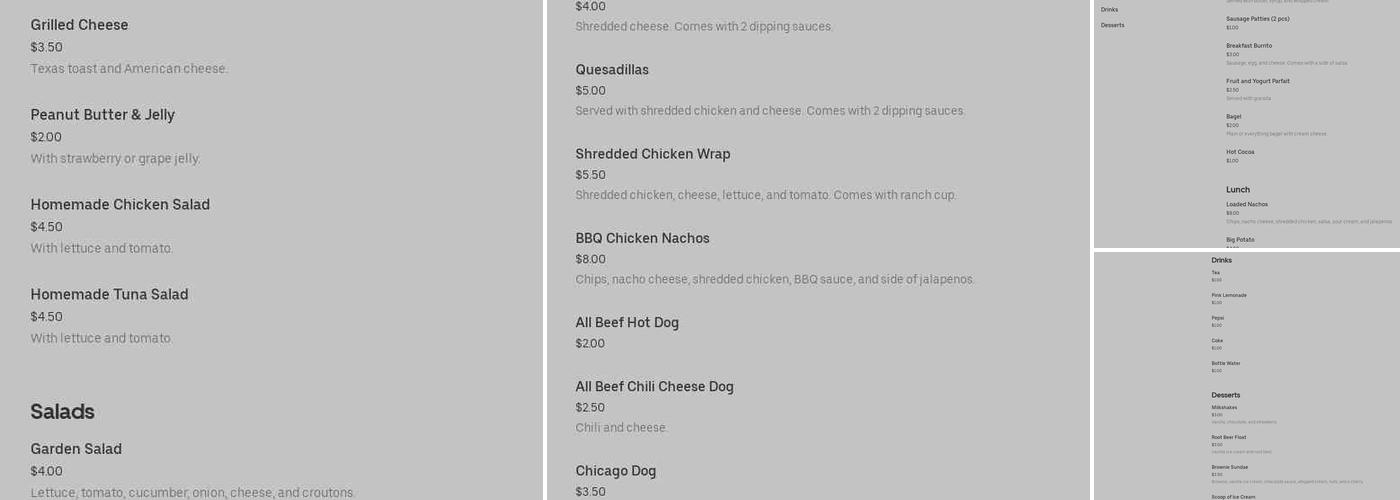 Brunch Time Cafe Menu