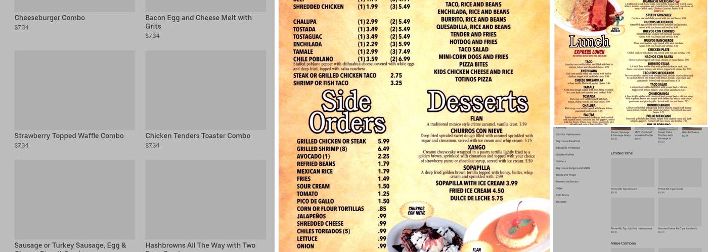 Jack's Cafe Menu