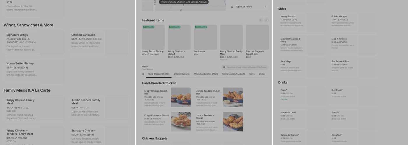 One Nutrition Menu