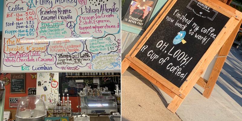 Funky Monkey Espresso Bar Menu