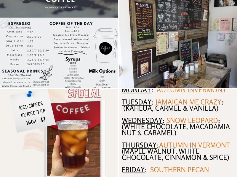 The Farmhouse Coffee and Gift Shop Menu