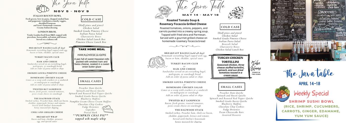 The Java Table Menu