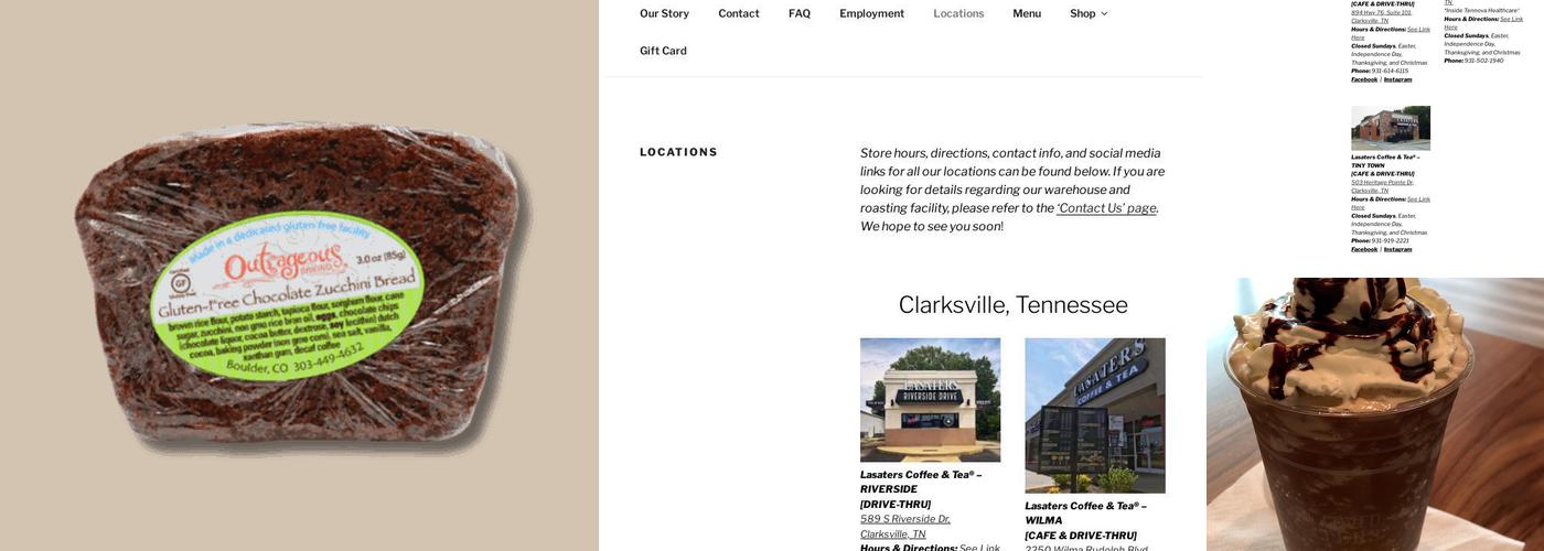 Lasaters Coffee & Tea Menu