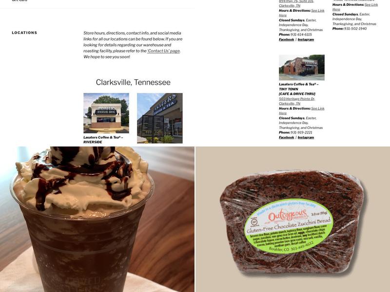 Lasaters Coffee & Tea Menu