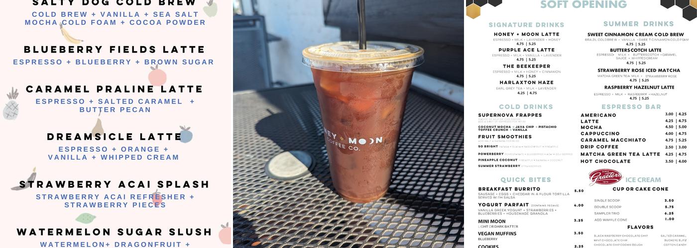 Honey Moon Coffee Newburgh Menu