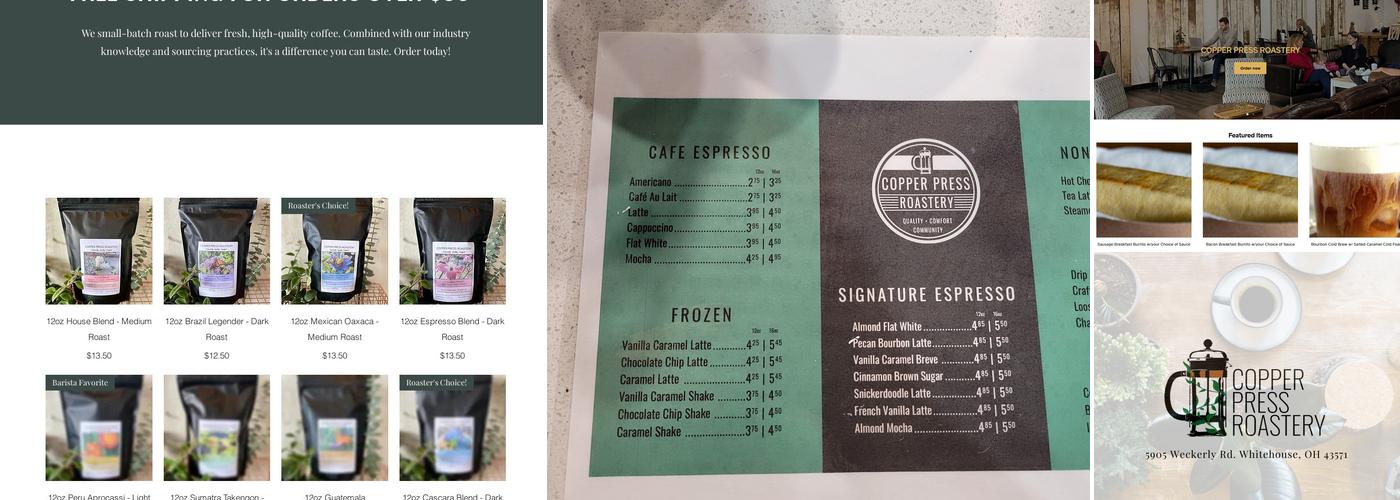 Copper Press Roastery Menu