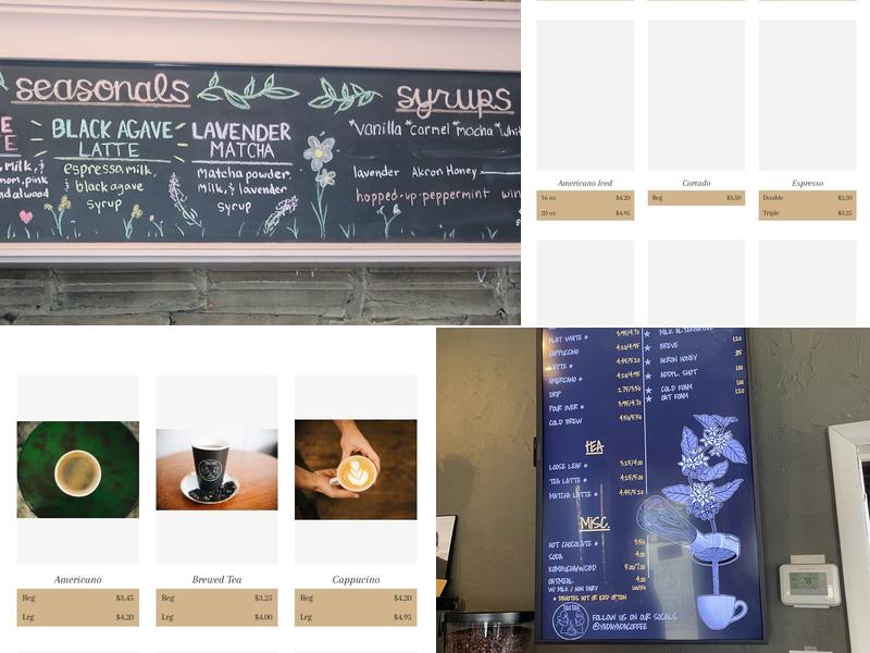 yada yada coffee Menu