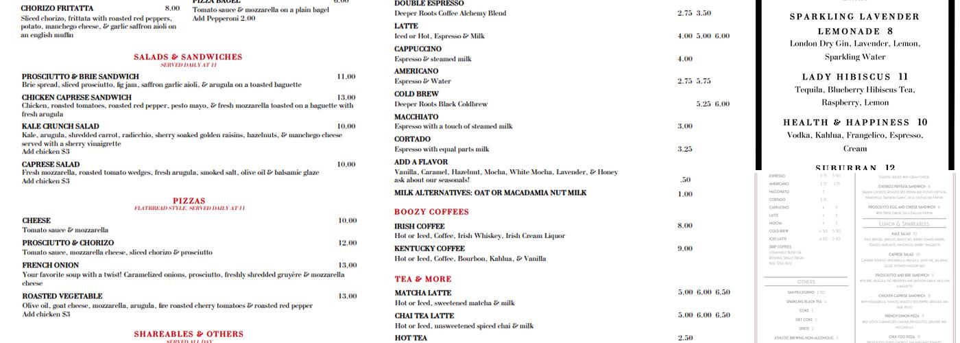 Flatiron Cafe Menu