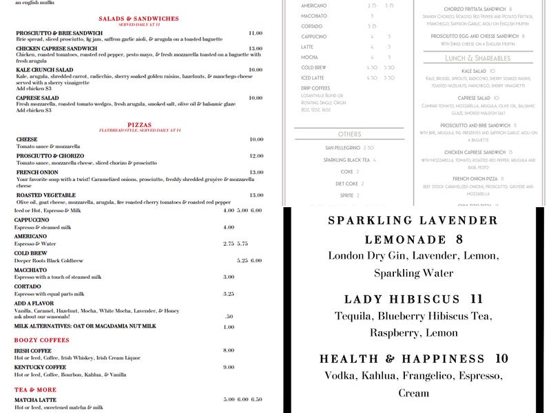 Flatiron Cafe Menu