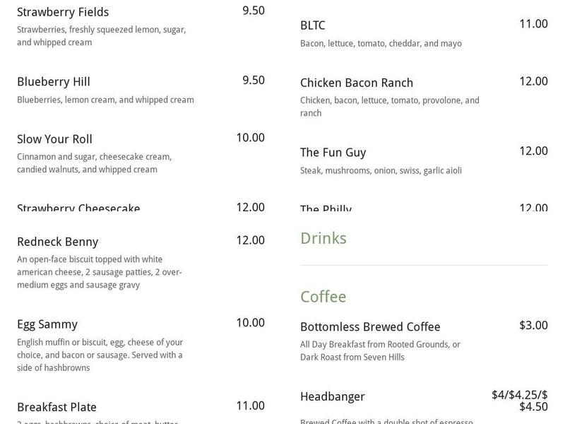 The Cracked Pot Coffee and Crepes Menu