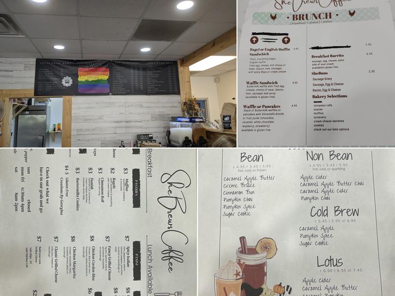 SheBrews Coffee Menu