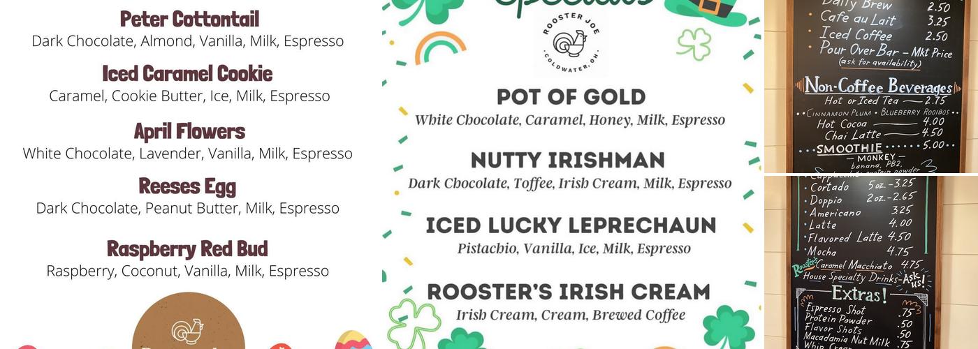 Rooster Joe Coffee Menu